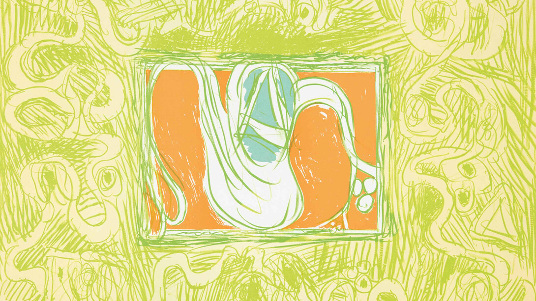 Pierre Alechinsky, Crevette et salade, 1969. Courtesy of Galerie Lelong & Co