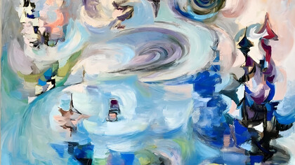 Hélène de Beauvoir, Skipiste, oil on canvas, 1962, 65x92.3cm © APP, Ute Achhammer