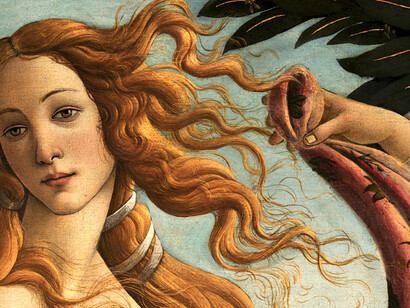 Sandro Botticelli, La nascita del Nuovo Mondo (La nascita di Venere), Firenze, Uffizi, particolare
