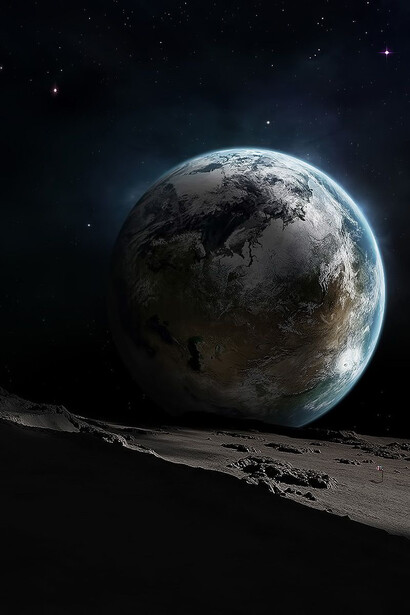 El planeta Tierra visto desde la luna