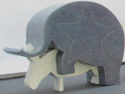 Waltz Eikie, Political Pleasure, bronze, 7x5x4 inch