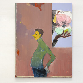 Sanya Kantarovsky, Kolobok, 2014, Oil, watercolor, pastel and charcoal on linen, 34 x 26" / 86.4 x 66cm. Photo credit: Dawn Blackman. Courtesy of the artist and Casey Kaplan, New York 