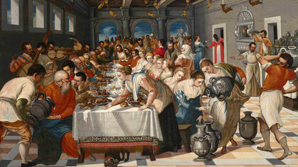Michele  Damaskinòs, Le nozze di Cana (da J. Tintoretto), 1570 ca. Per gentile concessione di Museo Correr