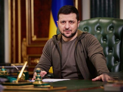 Ukrainian President Volodymyr Zelensky has the backing from the west from his seat in Kyiv, Ukraine,