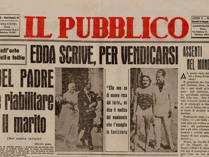 Edda Ciano Mussolini, titoli di giornale. Edda, la prediletta figlia del duce, rimasta vedova e orfana nel giro di 14 mesi, donna tradita dal marito, uomo di grandi avventure e numerose amanti, e dallo stesso padre che non impedì la fucilazione del genero