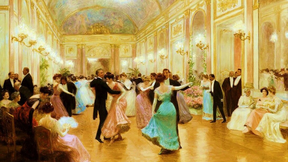 Victor Gabriel Gilbert, "Une soirée élégante", 1890, collezione privata