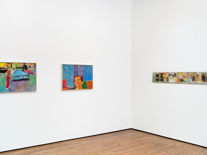 Gerald Jackson, The rooftop paintings at 255 Bowery, exhibition view. Courtesy of Parker Gallery