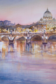 Giampiero Pierini - La sera su Lungotevere, 2017, 40x130