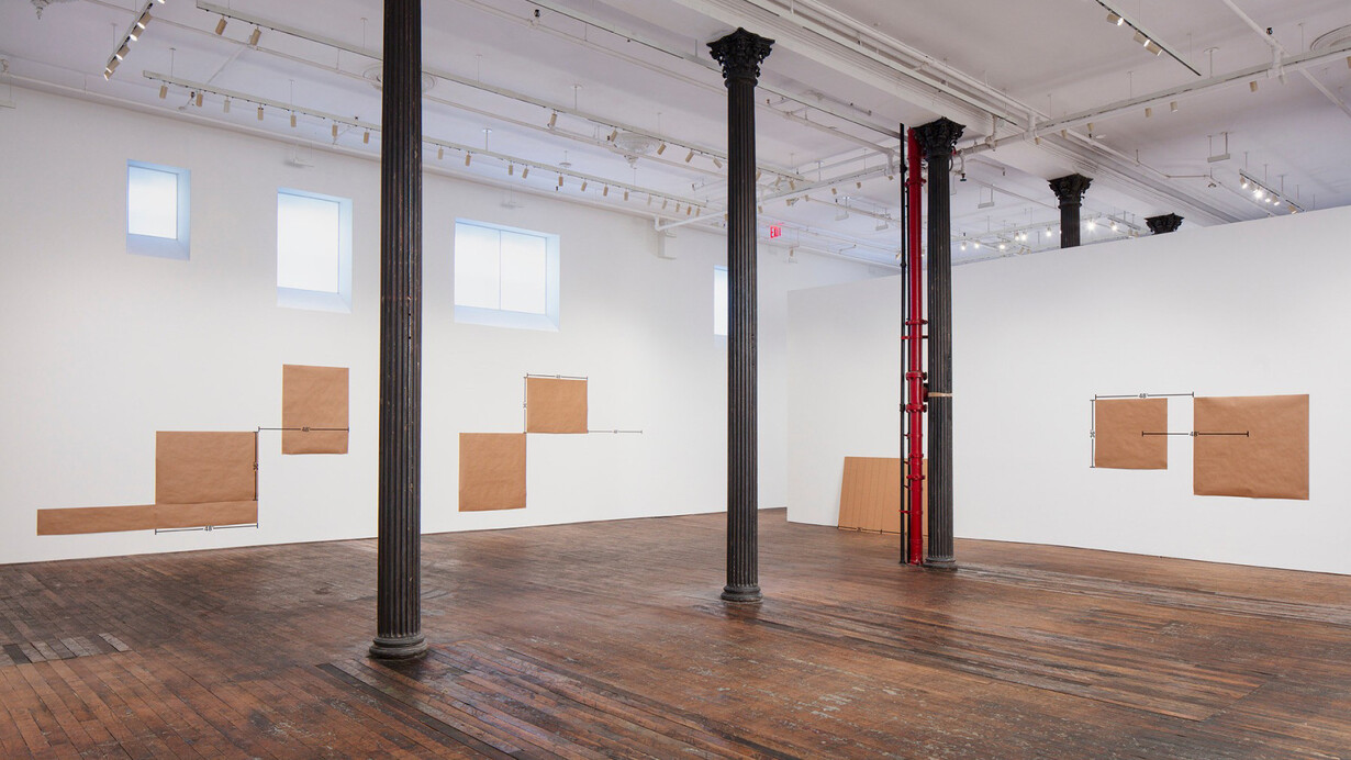 Mel Bochner, 48″ standards, exhibition view. Courtesy of Peter Freeman, Inc.