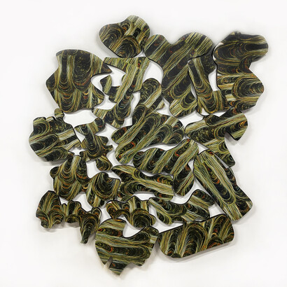 Ray Beldner, I Sing of Olaf, 2023, laser cut plywood collage, 51x46 inches. Courtesy of Garvey|Simon Art