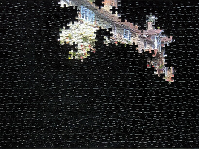 Suky Best, Cottage Row (Wiltshire), 2014, painted jigsaw puzzle