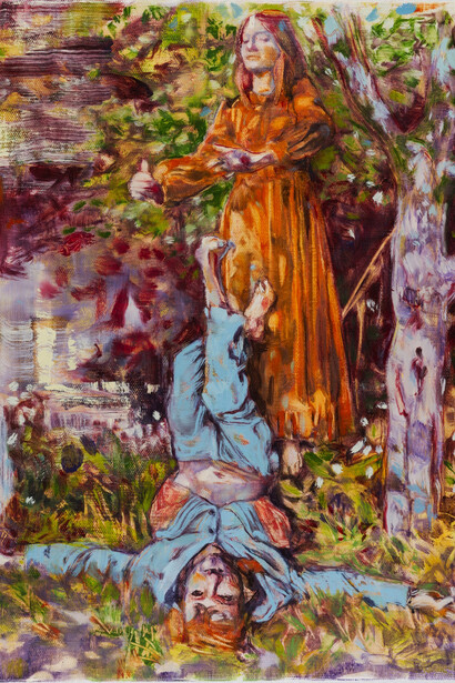 Dominic Shepherd, The Hanged Man, 2015, Oil on linen, 42 x 30 cm