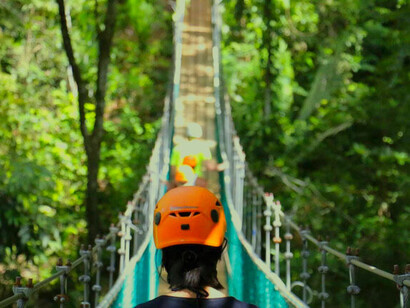 Percorso turistico in una foresta in Belize, America Centrale
