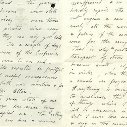 Facsimile of the Last Letter to George V written by Nicholas II on 17th February 1917