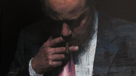 François Bard, Insider Information, 2014, Oil on Canvas, 51" x 63"