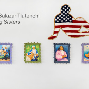 Moises Salazar Tlatenchi, Founding sisters, exhibition view. Courtesy of Mindy Solomon Gallery. Photo by Zachary Balbe