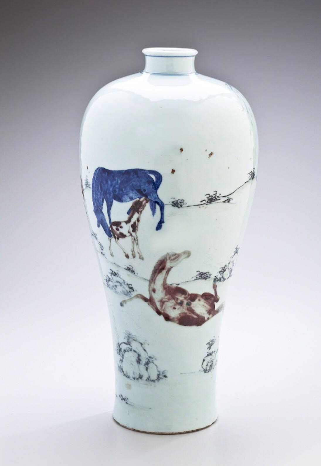 Meiping Vase with Seven Horses and Willow Tree, China, 1661. Courtesy of Newark Museum