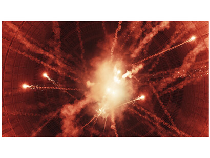 Julian Charrière, Controlled Burn, 2022, 4K film, 16:9 aspect ratio, 3D ambisonic soundscape, continuous video loop, 32 minutes, © Julian Charrière / VG Bild-Kunst, Bonn 2023. Courtesy of Sean Kelly