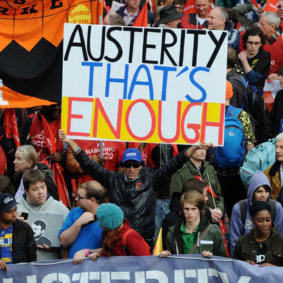 Austerity Britain protest
