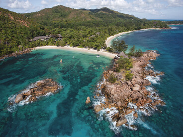 Constance Lemuria in Praslin, Seychelles, is an elegant resort set within a vast golf course, where wide open spaces invite long, tranquil walks through nature