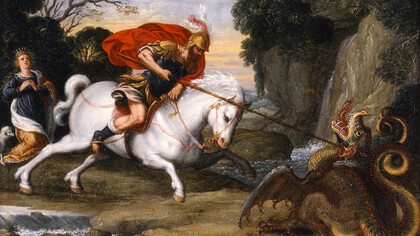 Johann König, San Jorge venciendo al dragón (detalle)