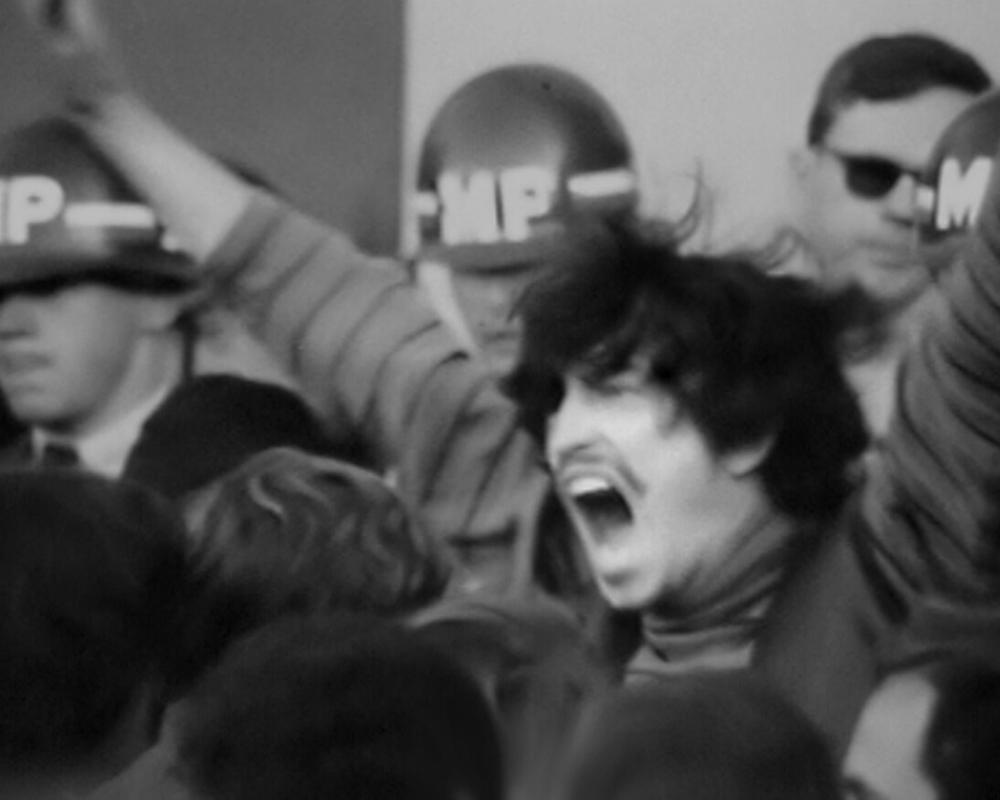 Chris Marker, March 7 (Pentagon, 1967), 1967, printed 2007, black and white photograph mounted on aluminum, 10 3/8 x 13 7/8 inches (26.4 x 35.2 cm). Courtesy the Chris Marker Estate and Peter Blum Gallery, New York
 