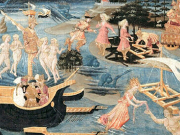 Apollonio di Giovanni (1414–1465)
Marco del Buono (1402–1489) «Las aventuras de Ulises (II)». cerca de 1460, témpera sobre tabla, Castillo de Wawel, Cracovia, Polonia