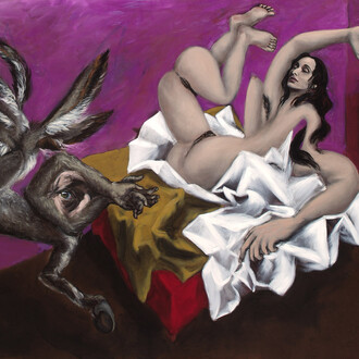 Gérard Garouste, Dina, 2005, huile sur toile, 200 x 260 cm.
Collection Daniel Templon. © Photo numeric’Art studio © Adagp Paris 2015