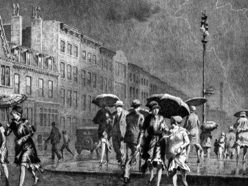 Martin Lewis (1881 – 1962). "Una tregua en la tormenta". 1930. El Museo de Brooklyn, Nueva York, EE.UU.