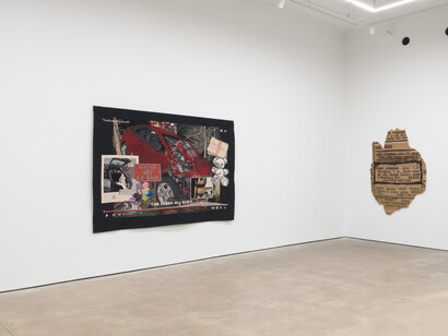 Erin M. Riley, Life looks like a house for a few hours, exhibition view. Courtesy of P·P·O·W