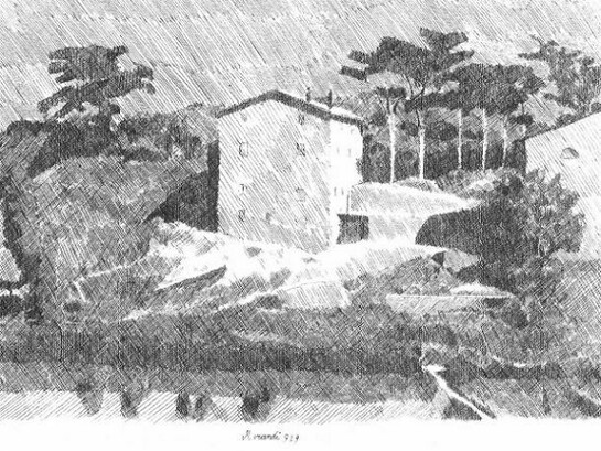 Giorgio Morandi, Houses of Campiaro in Grizzana, 1929. Etching, 228.5 x 348 mm. Courtesy Galleria d’Arte Maggiore G.A.M., Bologna (Italy)  