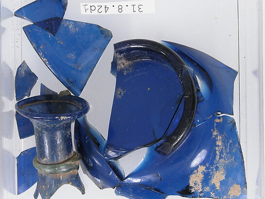 Fragments from glass vessels used as architectural decoration