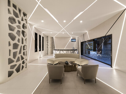 The reception area
