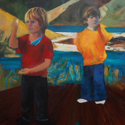 William Alexander, Milk Louts Grow Up, 2014, acrylic and oil on canvas,155 x 130 cm