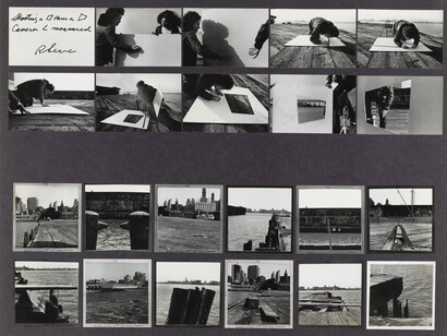 Richard Serra (American, born 1939). Shooting a Square thru a Trapezoid, Camera Angle Measured from Pier 18. Photograph by Shunk-Kender (Harry Shunk [German, 1924-2006] and János Kender [Hungarian, 1937-2009]). Twenty-two gelatin silver prints on board, 20 x 26″ (50.8 x 66 cm). The Museum of Modern Art, New York. Gift of the Roy Lichtenstein Foundation in honor of Jennifer Winkworth and Kynaston McShine and in memory of Harry Shunk and János Kender. © 2015 Richard Serra / Artists Rights Society (ARS), New York. Photograph: Shunk-Kender © J. Paul Getty Trust. The Getty Research Institute, Los Angeles