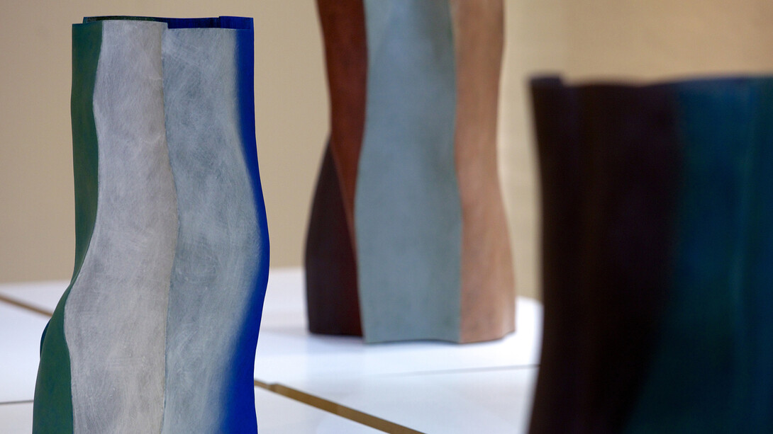 All images: Installation view of Ken Eastman solo exhibition at Marsden Woo Gallery (2015) with 'Sailwave' to foreground, image © Philip Sayer, courtesy of Marsden Woo Gallery, London