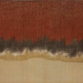 Salvatore Emblema, detail of Untitled / Landscape (Paesaggio), 1979, tinted soil, cabon on over-stitched canvas, 59 x 118 in | 150 x 300 cm