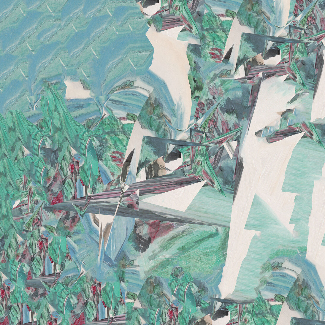 Chen Baoyang, The Spring of the Su Di, 2014, Inkjet on Chinese silk, 41 x 40 in (104 x 102 cm)