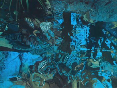 Ralph L. Wickiser, Pearls and Lace, Oil on canvas, 47" x 70", 1982