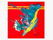 Michael Gregorjev Murn, Matthew The Apostle, 2023, Acrylic and colour tape on canvas, 80 cm x 80 cm. Courtesy of the artist and Miart Gallery