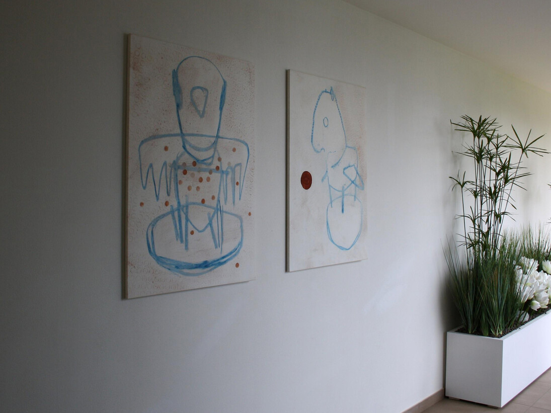Exposition view, opere di Luca Lanzi