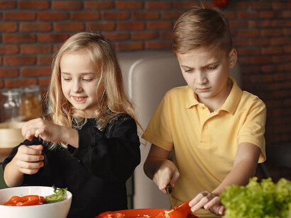 As they mix fresh vegetables and wholesome grains, they're learning that cooking can be both fun and beneficial for their health