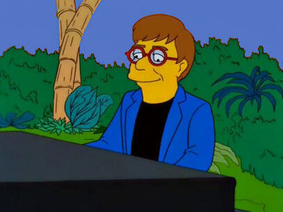 Elton John en su participación en «Los Simpson»