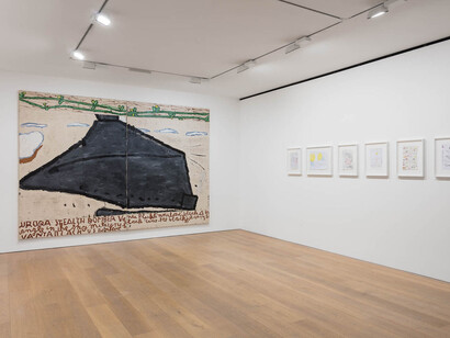 Rose Wylie, Exhibition view. Courtesy of David Zwirner