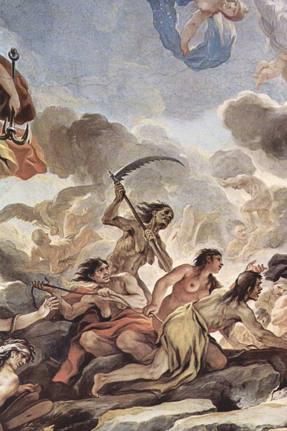 Luca Giordano, La barca de Caronte, El sueño de la noche y Morfeo (detalle), 1684-1686