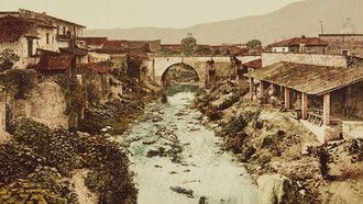 Puente en Orizaba, México, fines del siglo XIX