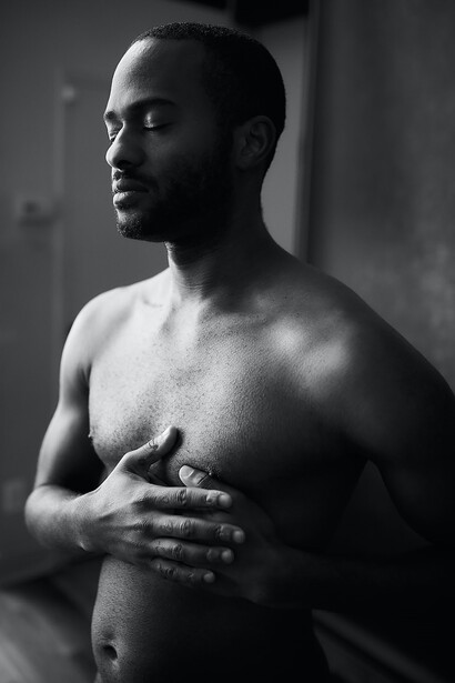In a grayscale photograph, embodying a captivating blend of beauty, strength