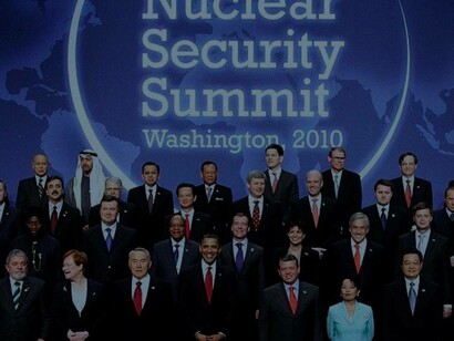 The nuclear security summit meeting amongst powerful leaders in Washington, USA in 2010
