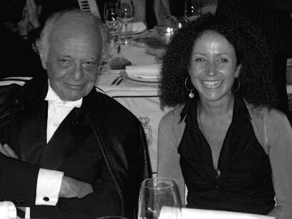 Tiziana Tentoni con Lorin Maazel. Tentoni è stata general manager e spalla dei secondi violini della Symphonica Toscanini sotto la direzione musicale di Maazel