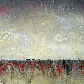 Gaby Grobo, On the Tender Carpet Sown, Acrylic on Canvas, 39.5" x 59"